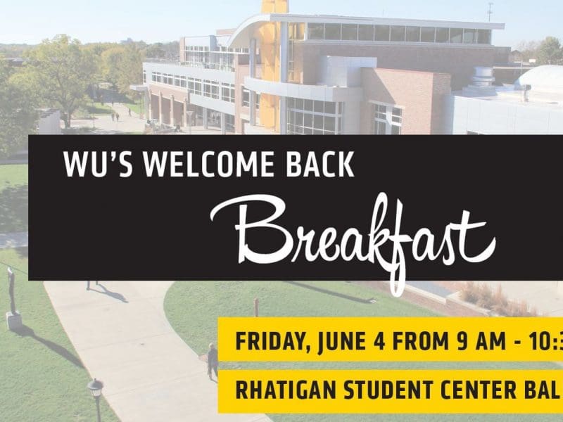 Wu's Welcome Bake Breakfast poster.