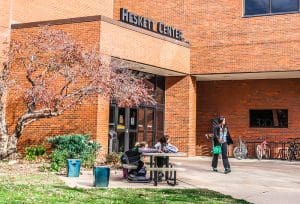 The outside of the Heskett Center at WSU.