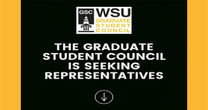 The Graduate Student Council is seeking representatives. Nominations are due September 3, 2021. To nominate yourself or another student, visit bit.ly/GSCNominationsFall2021. Contact Angelique Banh at gsc.vicepresident@wichita.edu with questions.