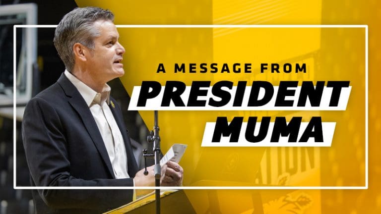 A message from President Muma
