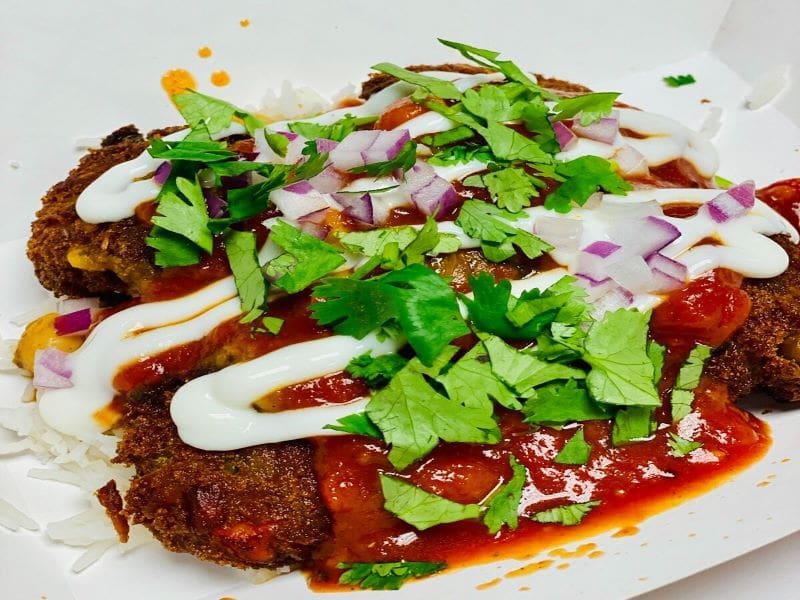 Picture of food offered by Chaat House at the Rhatigan Student Center.