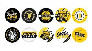 Graphic featuring 10 different Shocker Buttons.