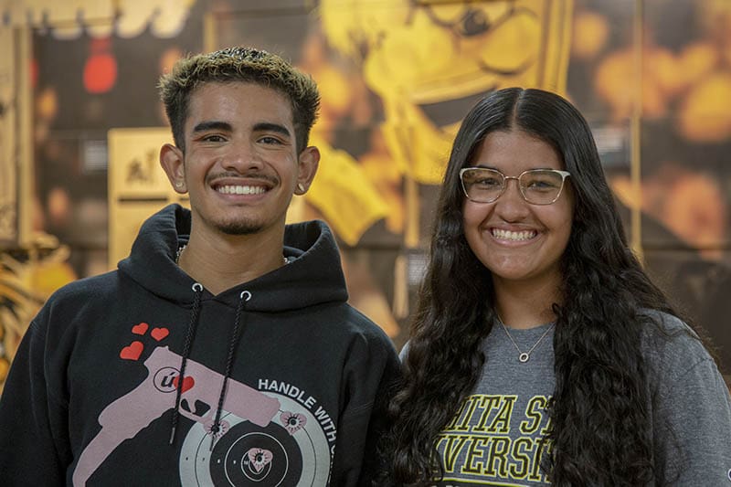 A photo of two WSU students, Yarid Pizarro and Valeria Paunetto