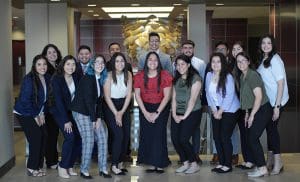 Picture of 16 members of WSU's Latinos Lead.