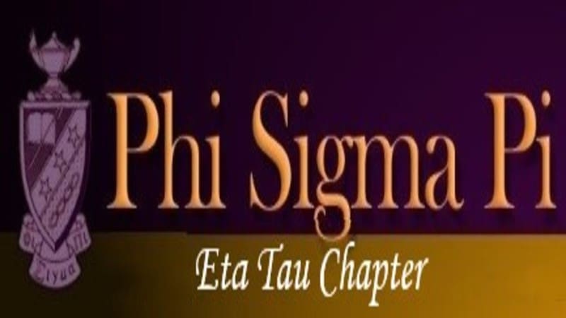 Graphic featuring Phi Sigma Pi logo with Eta Tau Chapter.