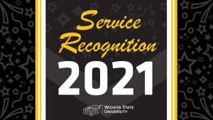 Graphic yellow and white on black background with text 'Service Recognition 2021.'