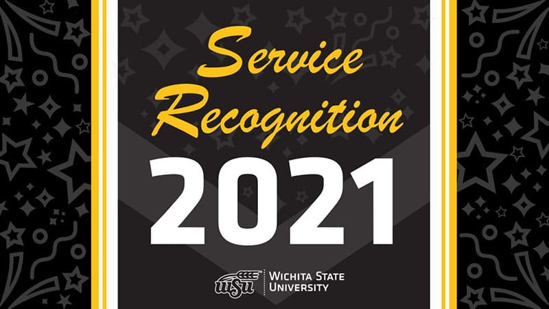 Graphic yellow and white on black background with text 'Service Recognition 2021.'