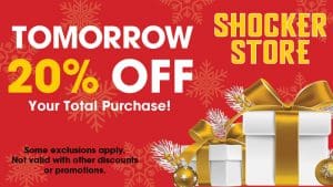 Tomorrow. 20% Off Your Total Purchase! Shocker Store. Some exclusions apply. Not valid with other discounts or promotions.