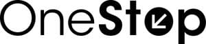 OneStop logo in black font with white background.