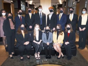 Picture of 14 students competing in Distinguished Scholarship Invitational.
