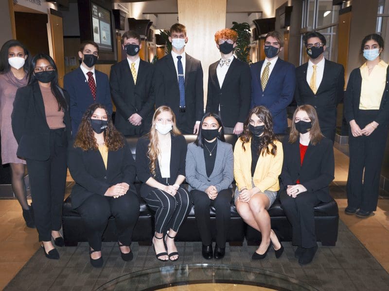 Picture of 14 students competing in Distinguished Scholarship Invitational.