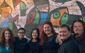 Picture of I-Cheng Kathryn Ensey, Anne Yap I-Shyuen, Ethan Manlove, Madison Roths, Tyler Tuncy. Clem Pearson, and Dr. Nathaniel Parker