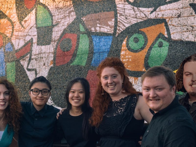 Picture of I-Cheng Kathryn Ensey, Anne Yap I-Shyuen, Ethan Manlove, Madison Roths, Tyler Tuncy. Clem Pearson, and Dr. Nathaniel Parker