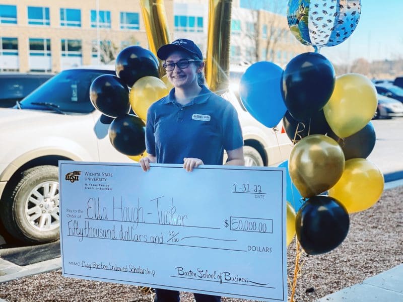 Ella Tucker, senior at Epic Charter Schools in Tulsa, Oklahoma, has been awarded $50,000 for the 2022 Wichita State University Clay Barton Scholarship.