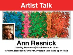 Art+Feminism. Wikipedia Edit-a-thon. Wednesday, March 9th. Ulrich Museum of Art. 11 A.M. - 2 P.M. Lunch provided. Free and open to all.