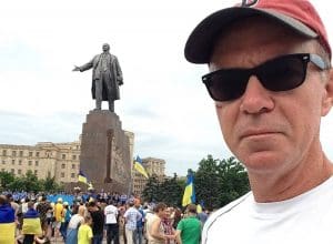 Nelsen Peterson, a 1990 Wichita State graduate, in Kharkiv in 2014.