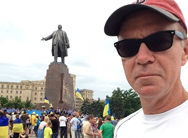 Nelsen Peterson, a 1990 Wichita State graduate, in Kharkiv in 2014.