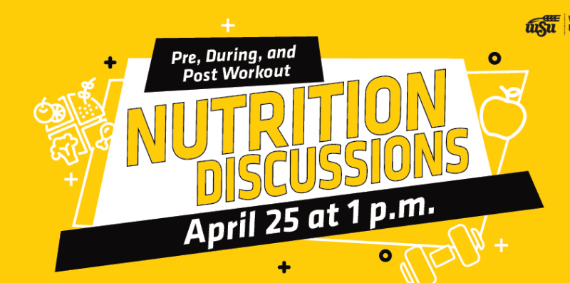 Wichita State University Pre, During, and Post workout Nutritioin discussions April 25 at 1 p.m. What are some good practices for pre, during, and post workout nutrition? Join Andy Sykes, MEd, CSCS, FNS, CPT on Facebook live as he discusses pre, during, and post exercise nutrition recommendations