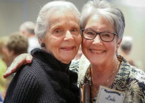 Retired faculty and staff reconnect at the event.