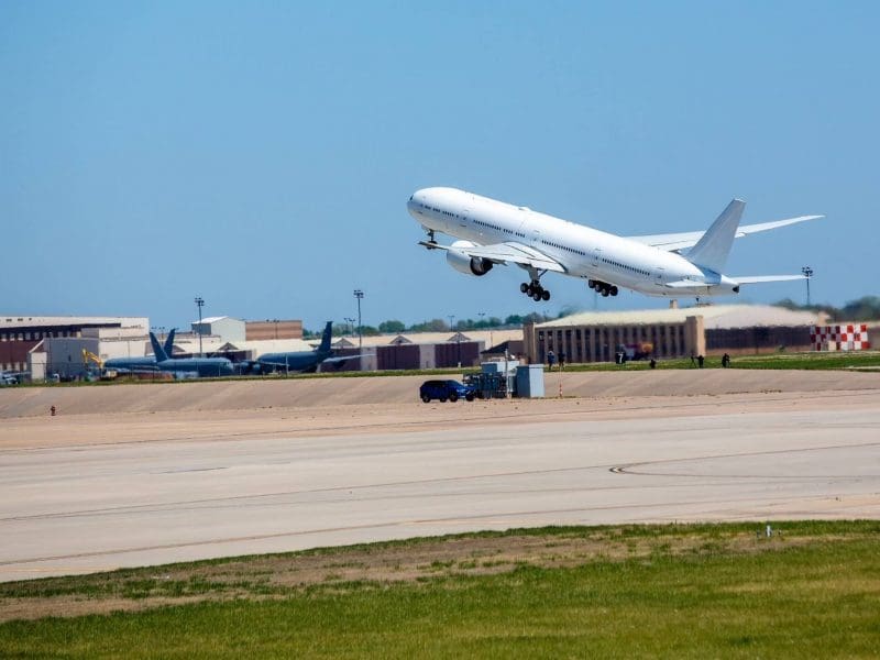 777 Freighter taking off