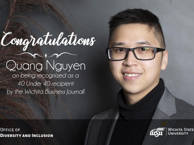 Congratulations Quang Nguyen on being recognized as a 40 Under 40 recipient by the Wichita Business Journal!