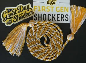 Picture of First-Gen Shocker Cord, First-Gen Shocker sign and Great Day to be a Shocker sign.