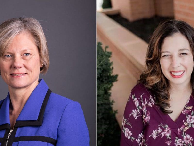 Image of Mary Faragher (left) and Jamie Harrington (right).
