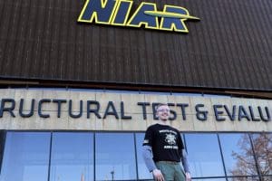 Image of Holston out in front of NIAR building.