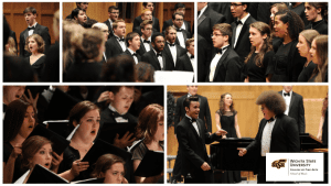 layout of students performing as part of WSU Choirs.