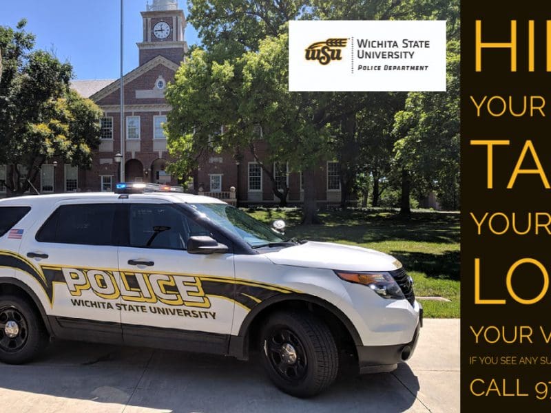 Image of WSUPD vehicle with WSU logo featured above it.