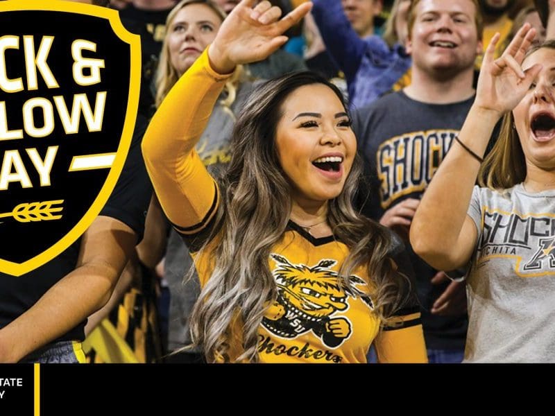 Image of WSU Students cheering during basketball game.