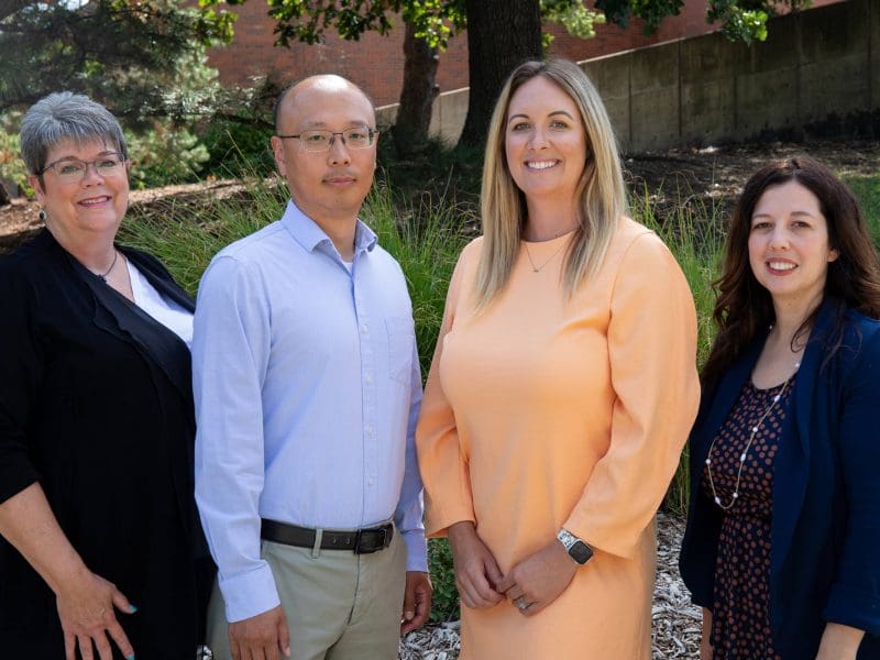 From left, Wichita State University researchers Jolynn Dowling, Yongkuk Lee, Nikki Keene Woods and Jamie Harrington.