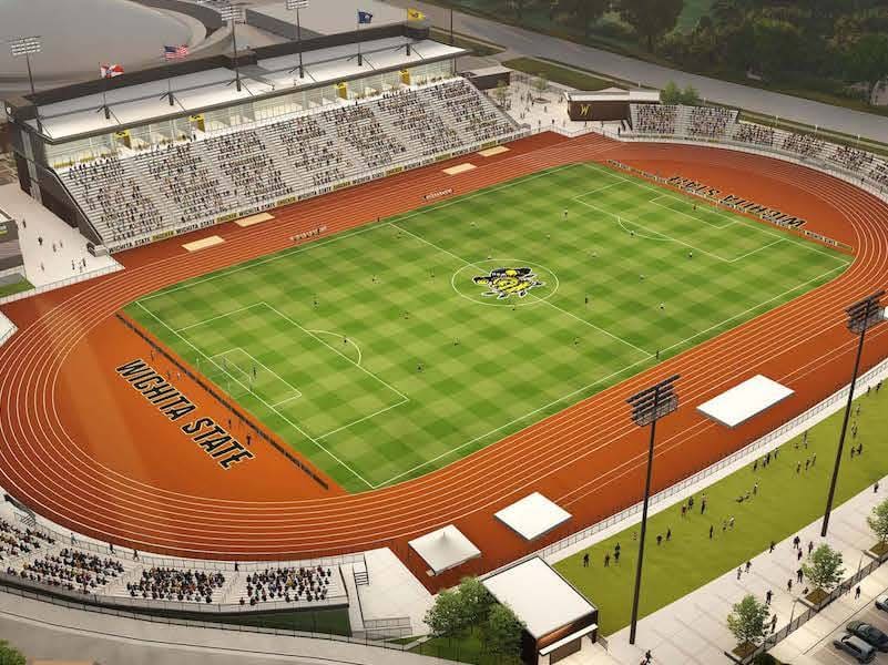 Image of aerial view of Cessna Stadium.