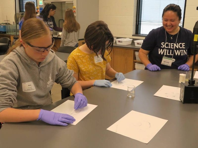 Image of students wokring at table at Expanding Horizons Workshop.