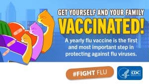 Get yourself and your family vaccinated! A yearly flu vaccine is the first step and most important step in protecting against flu viruses.