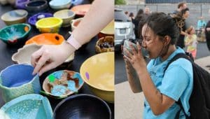 Attendees of Empty Bowls can choose a handmade bowl and enjoy chili prepared by local chefs and donors.