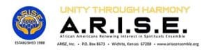 ARISE logo featuring the words with choir members