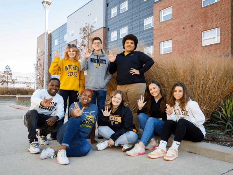 Students standing together