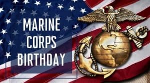 The standard Marine Corps flag in color