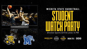 Wichita State Basketball student watch party; Shocker Sports Grill & Lanes at 6 p.m. on Thursday, Jan. 19.