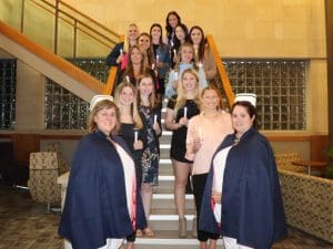 A photo of the students honored at the Nightingale ceremony.