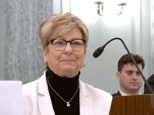 Photo of WSU Tech President and Vice President of Workforce Development at Wichita State University Dr. Sheree Utash at the U.S. Senate's Commerce Committee on Aviation.