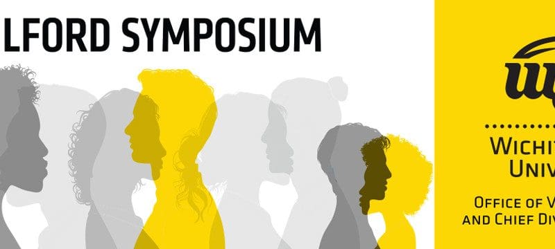 Silhouette of people of varying ethnic backgrounds in shades of grey and yellow along with the the WSU logo and the text, "Tilford Symposium. The Office of Vice President and Chief Diversity Office."