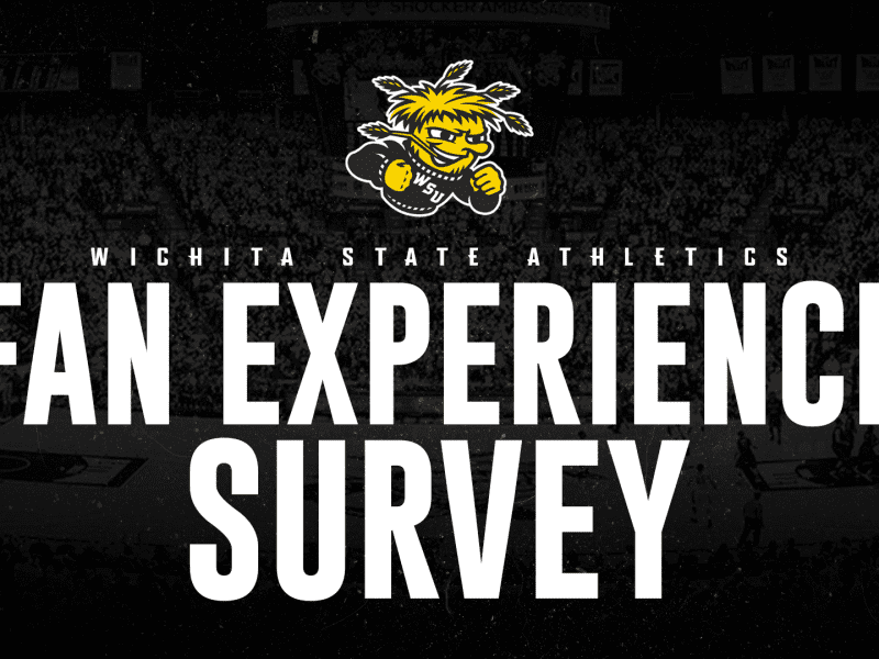 Graphic with the text, "Wichita State Athletics Fan Experience Survey" and the WuShock logo.