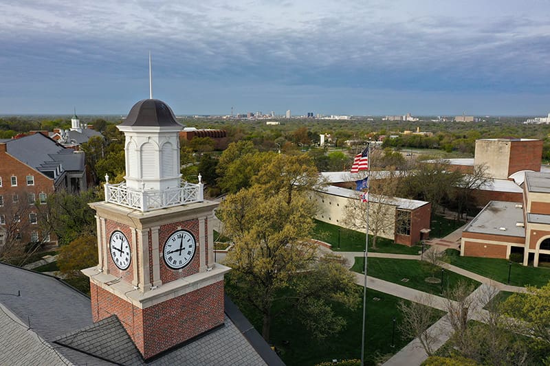 The Morrison Hall clocktower on the WSU campus