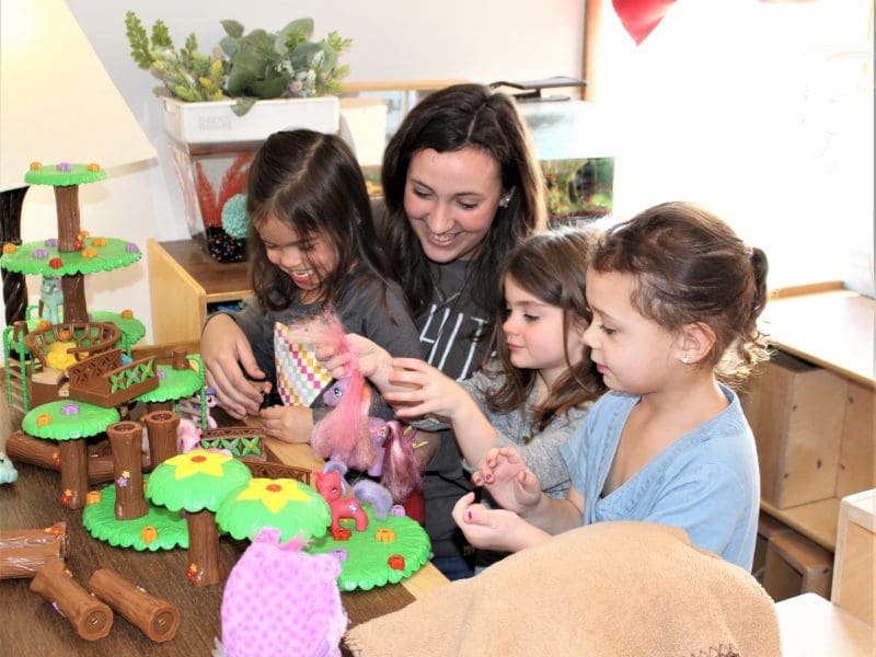 Teacher with students