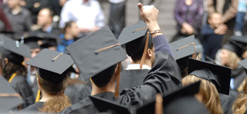 Students at commencement