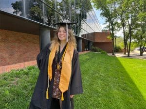 Denae Sawyer in her WSU regalia
