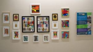 Envision display on the third floor of Woolsey Hall.