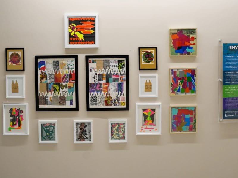 Envision display on the third floor of Woolsey Hall.